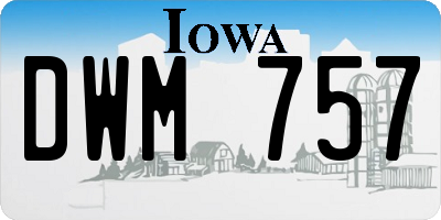 IA license plate DWM757