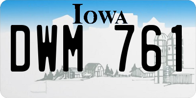 IA license plate DWM761