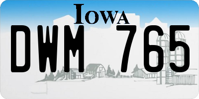 IA license plate DWM765