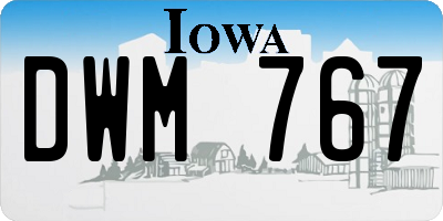 IA license plate DWM767