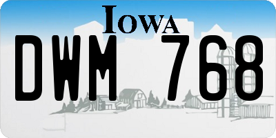 IA license plate DWM768