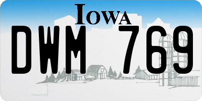 IA license plate DWM769