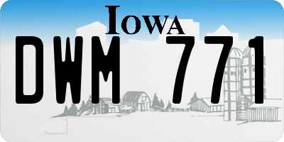 IA license plate DWM771