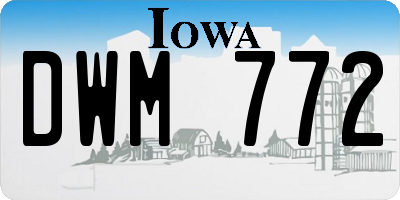 IA license plate DWM772