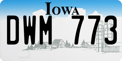 IA license plate DWM773