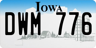 IA license plate DWM776