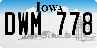 IA license plate DWM778