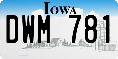 IA license plate DWM781