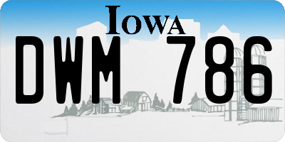 IA license plate DWM786