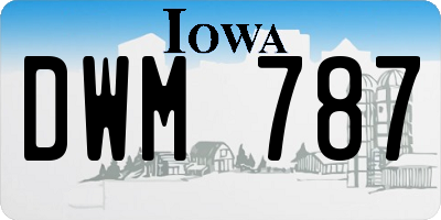 IA license plate DWM787