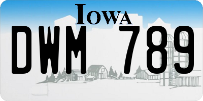 IA license plate DWM789