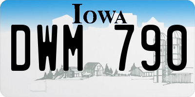 IA license plate DWM790