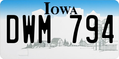 IA license plate DWM794