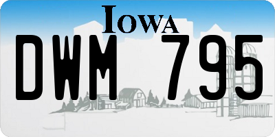 IA license plate DWM795
