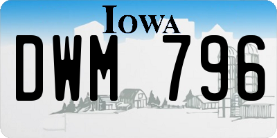 IA license plate DWM796