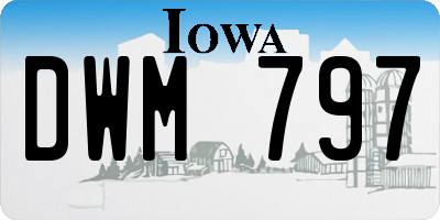 IA license plate DWM797