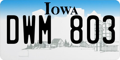 IA license plate DWM803