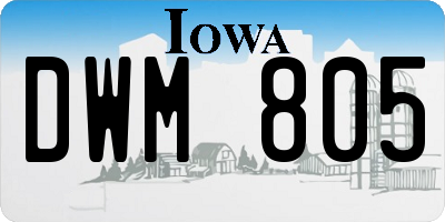 IA license plate DWM805