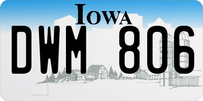 IA license plate DWM806