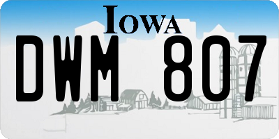 IA license plate DWM807