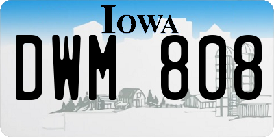 IA license plate DWM808