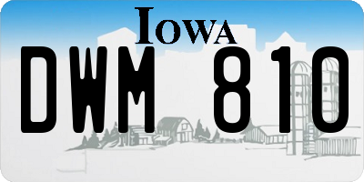 IA license plate DWM810