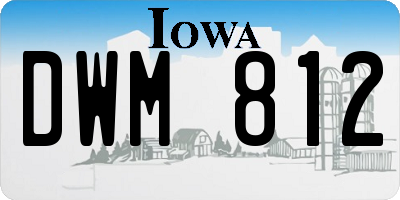 IA license plate DWM812