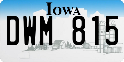 IA license plate DWM815