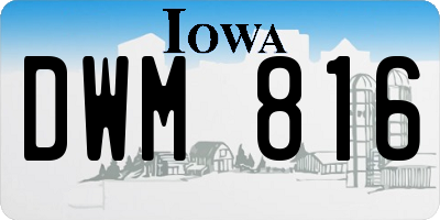 IA license plate DWM816