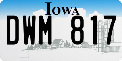 IA license plate DWM817