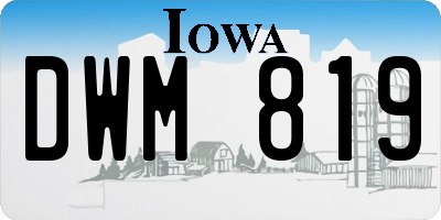 IA license plate DWM819