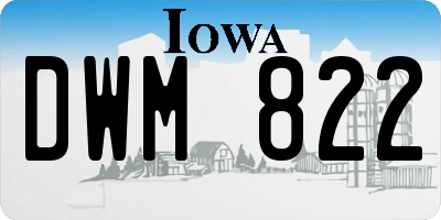 IA license plate DWM822