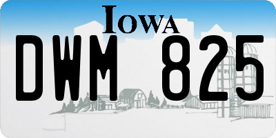 IA license plate DWM825