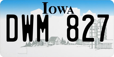 IA license plate DWM827