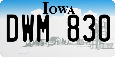 IA license plate DWM830