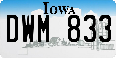 IA license plate DWM833
