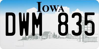 IA license plate DWM835