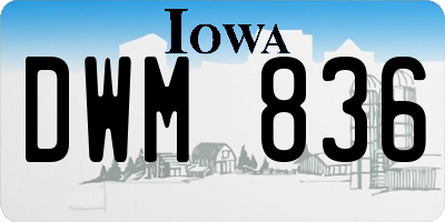 IA license plate DWM836