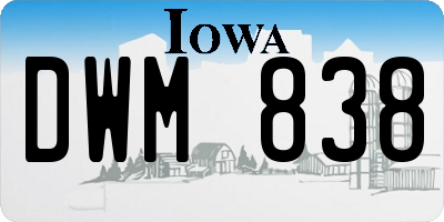 IA license plate DWM838
