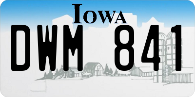 IA license plate DWM841