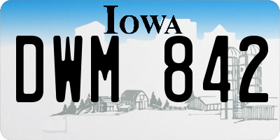 IA license plate DWM842