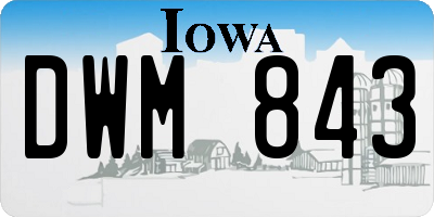 IA license plate DWM843