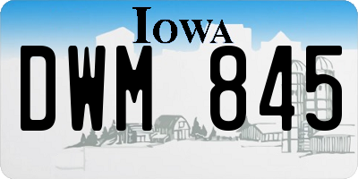 IA license plate DWM845