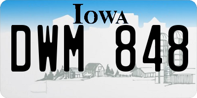 IA license plate DWM848