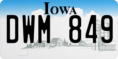 IA license plate DWM849