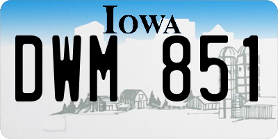 IA license plate DWM851