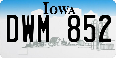 IA license plate DWM852