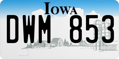 IA license plate DWM853
