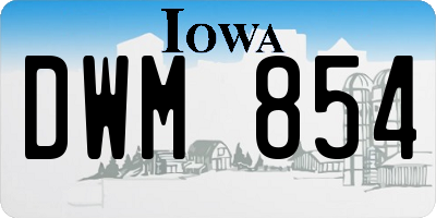 IA license plate DWM854