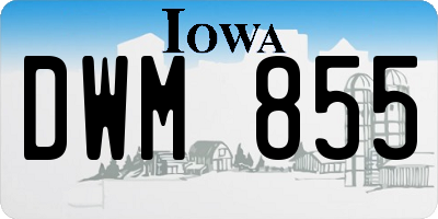 IA license plate DWM855